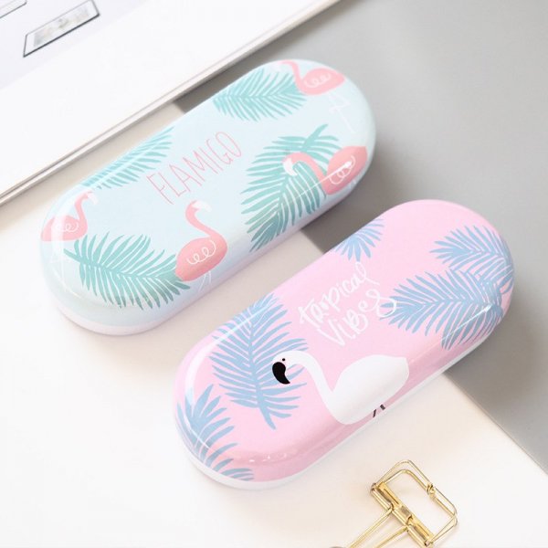 Case De Metal Flamingo Tropical