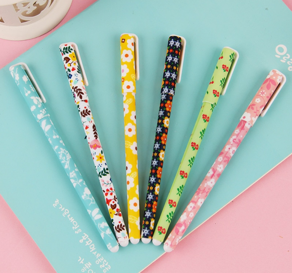 Kit Canetas Coloridas Estampas Florais